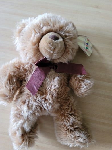 Aurora Brown Bear With Ribbon Soft Toy Teddy Plush