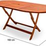 Foldable Acacia Wood Garden Table with Parasol Hole 160cm Weather Resistant Image 3