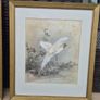 Pair Of Vintage Asian Bird Paintings Signed And Framed 45 x 52 cm Image 2