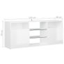 TV Cabinet with LED Lights High Gloss White 120x30x50 cm Image 7
