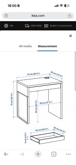IKEA MICKE Desk White ( mirror sold separately)