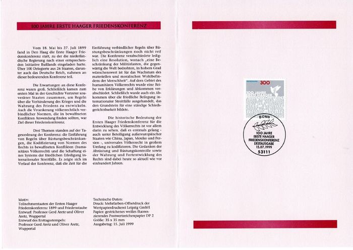 1999 Bundes Republic Deutschland (Germany) Federal Annual Stamp EFT Collection with 42 images of contents