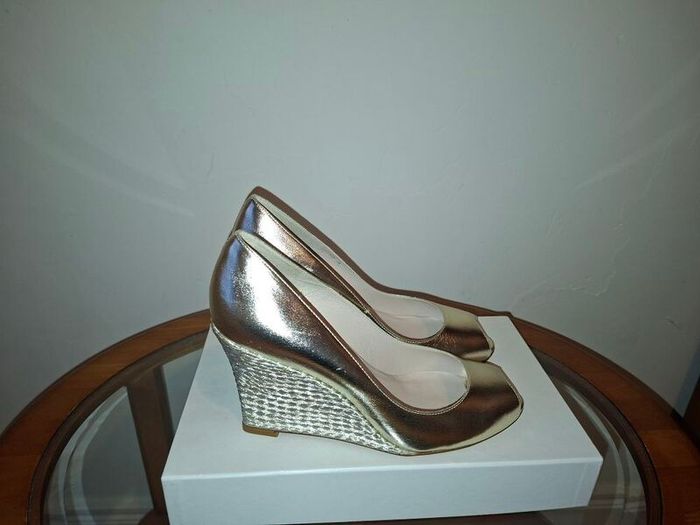 LK Bennett Estella Gold Wedges Size 6