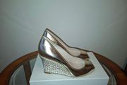 LK Bennett Estella Gold Wedges Size 6