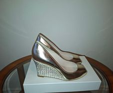 LK Bennett Estella Gold Wedges Size 6