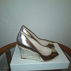 LK Bennett Estella Gold Wedges Size 6