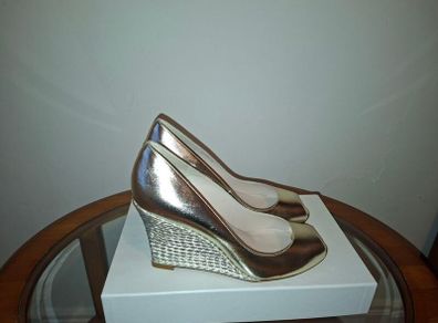 LK Bennett Estella Gold Wedges Size 6