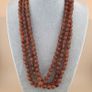 Vintage MultiStrand Yellow Brown Melon Shape Glass Beads Necklace 18 inches Long 9-10mm beads Image 9