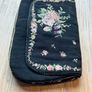 Vintage Black Clutch Purse / Evening Bag with Petite Point Flowers Image 4