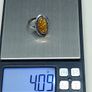 Sterling Silver 925 Amber Ring Image 7