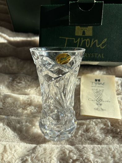 Vintage Tyrone Irish Crystal Bud Vase (With Original Box & Care Guide)