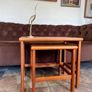 Two Nesting Honey Teak Side Occasional Tables made in Denmark Image 2