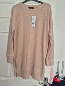 New Long side zip Beige Jumper
