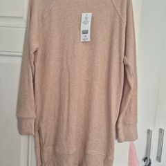 New Long side zip Beige Jumper
