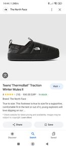New North face thermoball mules slippers camping black adults teens