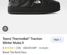 New North face thermoball mules slippers camping black adults teens