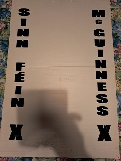 Martin McGuinness Signed Sinn Fein Election Poster Politics