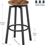 360 Swivel Bar Stools Set of 2, Round Kitchen Breakfast Stools, Bar Chairs with Footrest, for Kitchen Islands, Cafe, Counter, Rustic Brown and Black Image 4