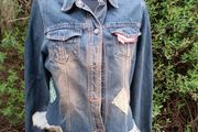 Vintage Cabbages and Roses Denim Jacket