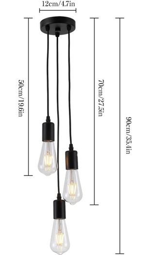 3 Way Ceiling Pendant Cluster Light Fitting Lights E27 Socket Hanging Light Industrial Ceiling Lights MULTIPLE COLOURS AVAILABLE (FREE POSTAGE)