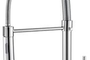 Kitchen Sink Mixer Tap, Spring Faucet with Pull Down Sprayer, 2 Spray Modes High Arc Single Handle Lever Kitchen Tap (Chrome