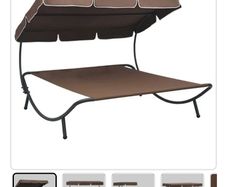 GREEN garden lounge double bed with canopy