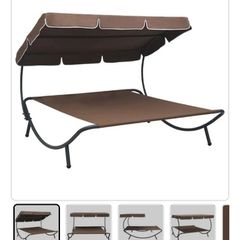 GREEN garden lounge double bed with canopy