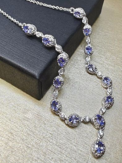 Tanzanite and Natural Zircon Necklace