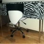 Zebra Retro Desk, Glass finish, Stainless Chrome Legs Image 2