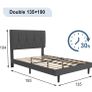 Double Bed Frame, Dark Grey, Upholstered Image 7