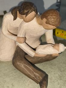 Willow Tree New Life Figurine Susan Lordi Carved Wood Parents and Baby