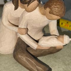 Willow Tree New Life Figurine Susan Lordi Carved Wood Parents and Baby