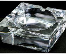 Large Mid Century Modernist JG Durand Franch Crystal Ashtray