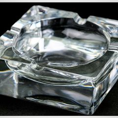 Large Mid Century Modernist JG Durand Franch Crystal Ashtray