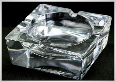 Large Mid Century Modernist JG Durand Franch Crystal Ashtray