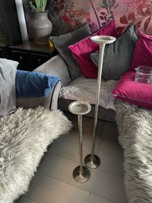 Meadows and Byrne candle stands silver