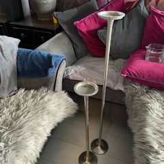Meadows and Byrne candle stands silver