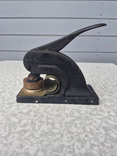 antique cast aluminium desktop embossing press