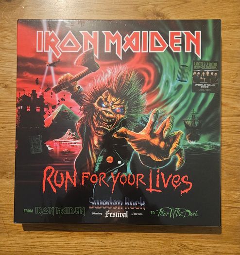 Iron Maiden "Run For Your Lives Sweden Rock" Sealed 3x Vinyl Album Box Set