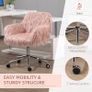 Faux Fur Desk Chair, Swivel Vanity Chair with Adjustable Height and Wheels for Office, Bedroom (FREE SHIPPING) Image 2