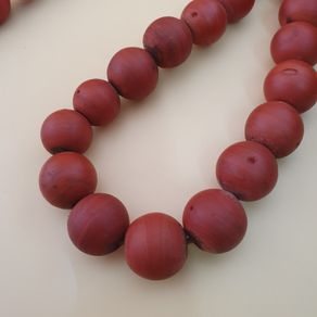 Vintage African Style White Dotted Glass Beads Strands Necklace