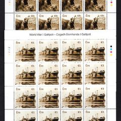 2015 Ireland World War 1 (Gallipoli) Commemorative Stamp Sheetlet Plate 1A1A1A1A Mint Never Hinged (MNH)