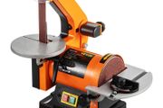 Commercial belt sander Electric Belt Grinder Sander 5 Inch Electric Belt &amp; Disc Sander 300W Grinder Polisher 2950 RPM Variable Speed Metal Bench Sanding Machine Workshop Sanding Grinding Machine