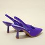 Point Toe Stiletto Heeled Slingback Pumps purple low heels size 7 UK / 40 EU Image 7