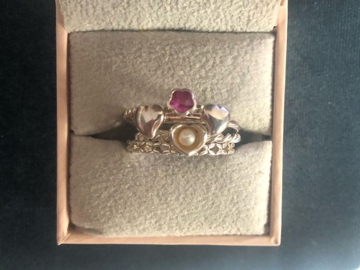 Sterling silver HHN designer pearl ring