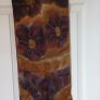 Hand painted, 100% silk scarf featuring a hand-rolled hem and custom metallic gutta detailing. Image 9