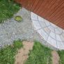 Garden patio grey limestone half circle Image 2