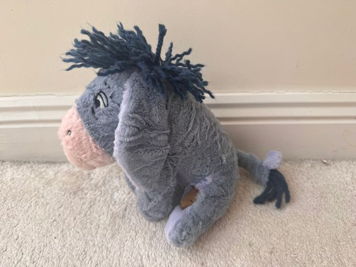 Disney Eeyore Plush from Winnie the Pooh & Friends with Patches Soft  Plush approx. 20 cm. Used Please see photos