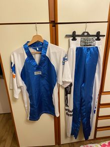 Kickboxing/Bushido uniform white/blue, 12-14 yrs approx.
