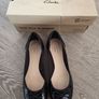 Clarks Black Patent Ballet Flat Shoes Size EU 4 / UK 4, Brand New In Box Image 4